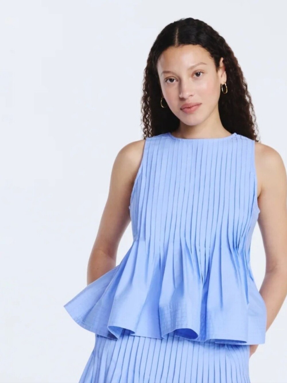 NWT Free Assembly Sz XXL Sleeveless Pintuck Peplum Top